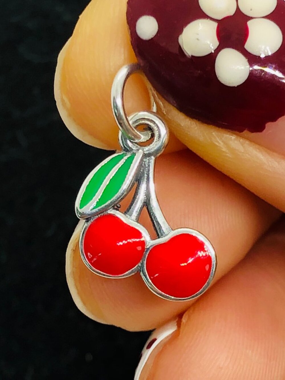 James Avery Enamel Cherries Charm